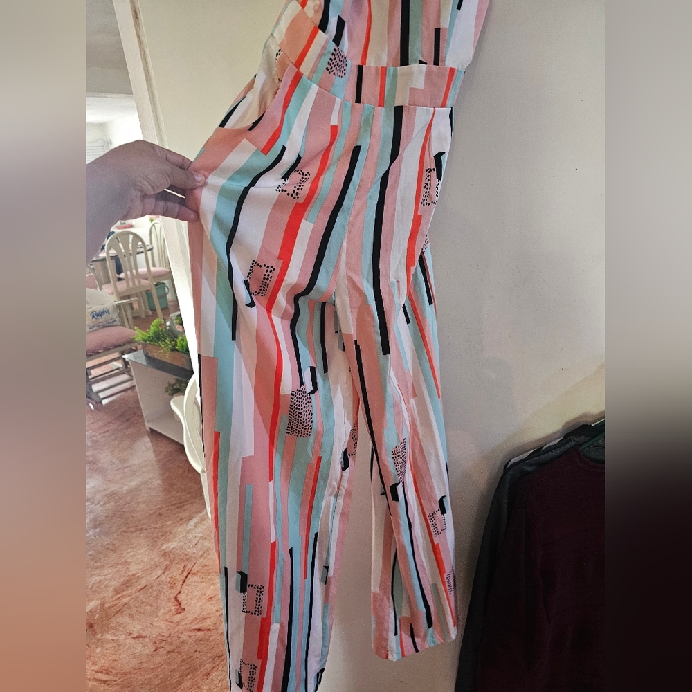 Striped Multicolor Jumpsuit ROMPER - Picture 2 of 5
